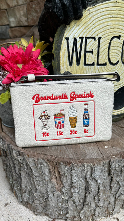 Coach Pebbled Leather Zip Wristlet