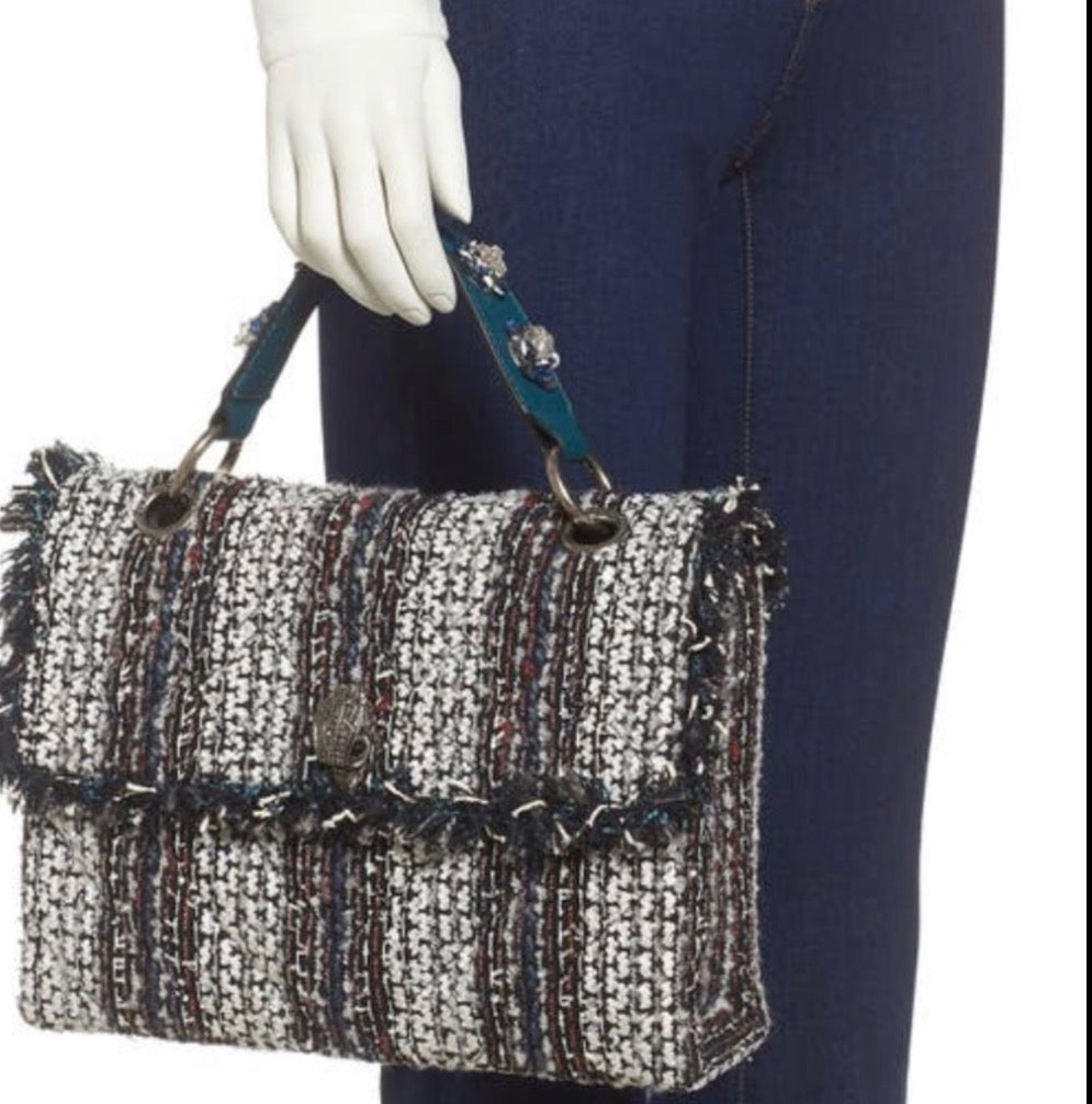 Authentic KURT GEIGER LONDON TWEED/leather chain shoulder/Crosby Ruby Luxury