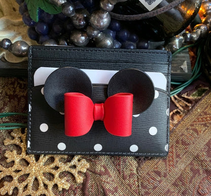 Authentic KATE SPADE Saffiano leather Minnie Mouse Disney card case Ruby Luxury
