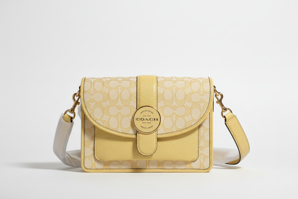 Authentic COACH Leather /signature jacquard canvas flap Crossbody
New with tags Ruby Luxury