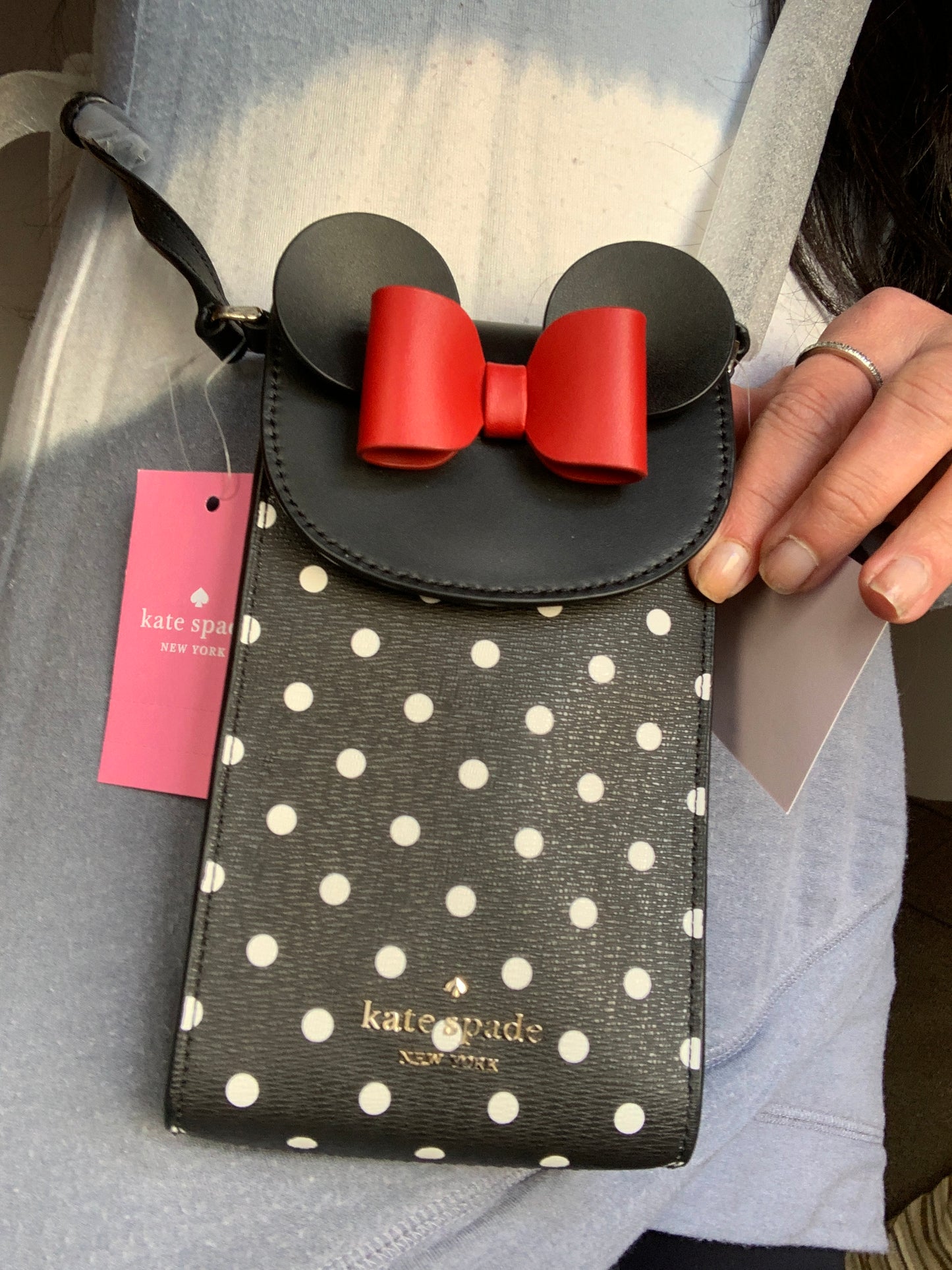 Authentic KATE SPADE Saffiano leather snap flap Minnie Bow crossbody NWT Ruby Luxury