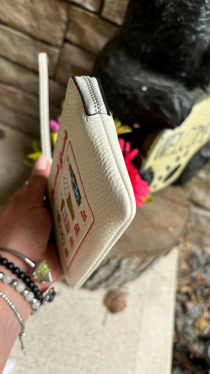 Coach Pebbled Leather Zip Wristlet