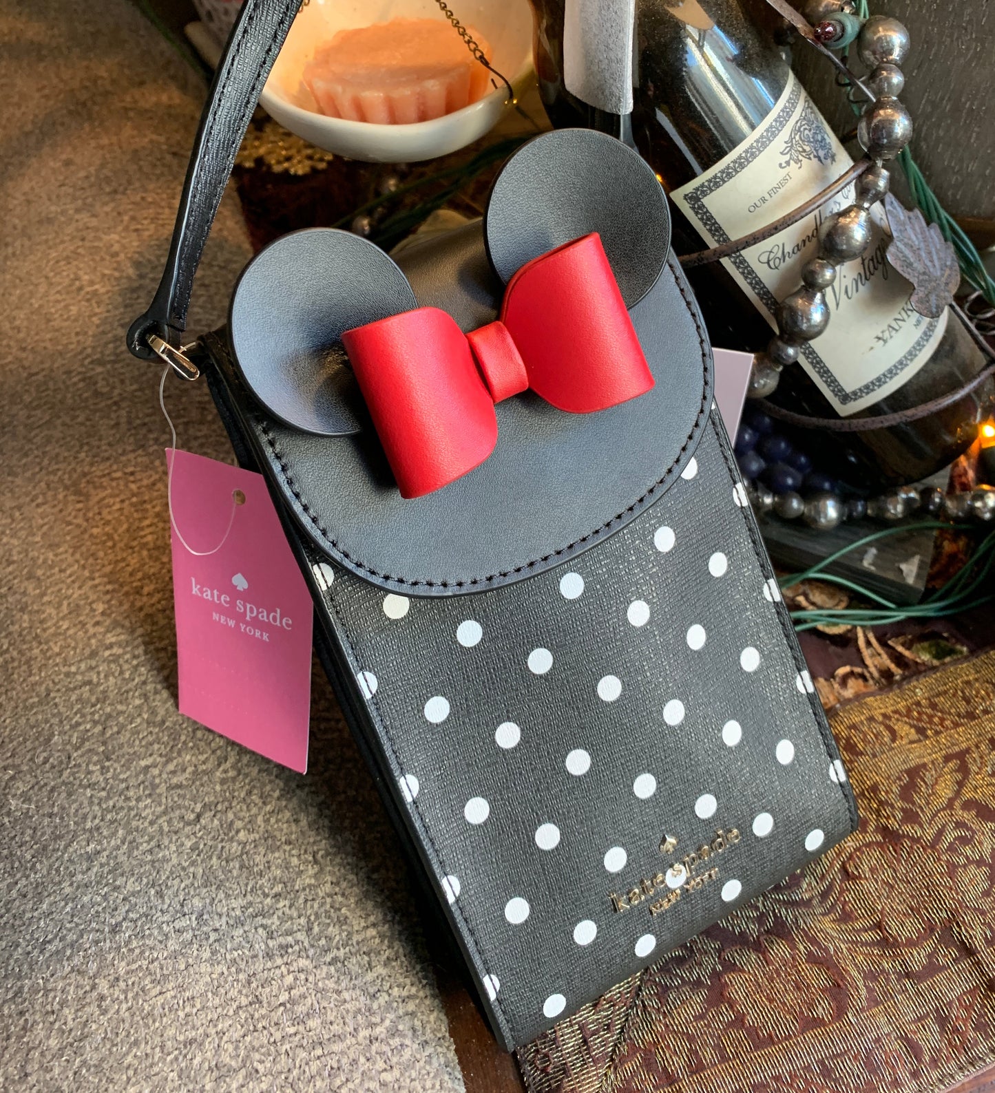 Authentic KATE SPADE Saffiano leather snap flap Minnie Bow crossbody NWT Ruby Luxury