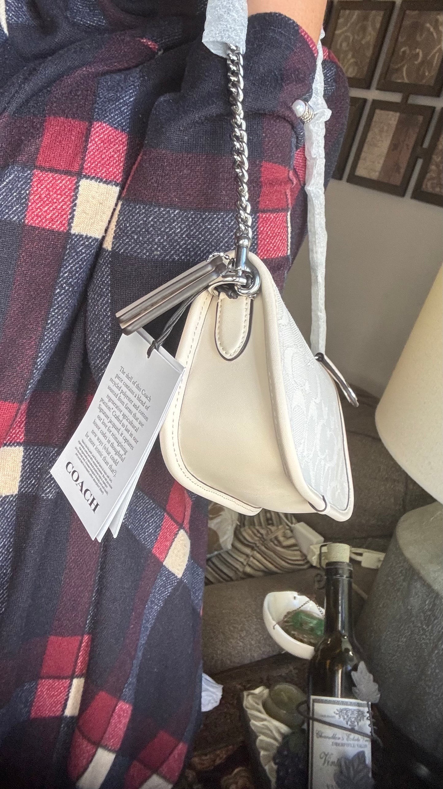 Authentic COACH 1941 signature Jacquard /Glovetanned Leather turnlock zip closure shoulder/Crosby/Clutch Ruby Luxury