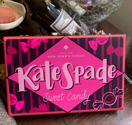 RARE Authentic Kate Spade candy leather snap buckle clutch Ruby Luxury