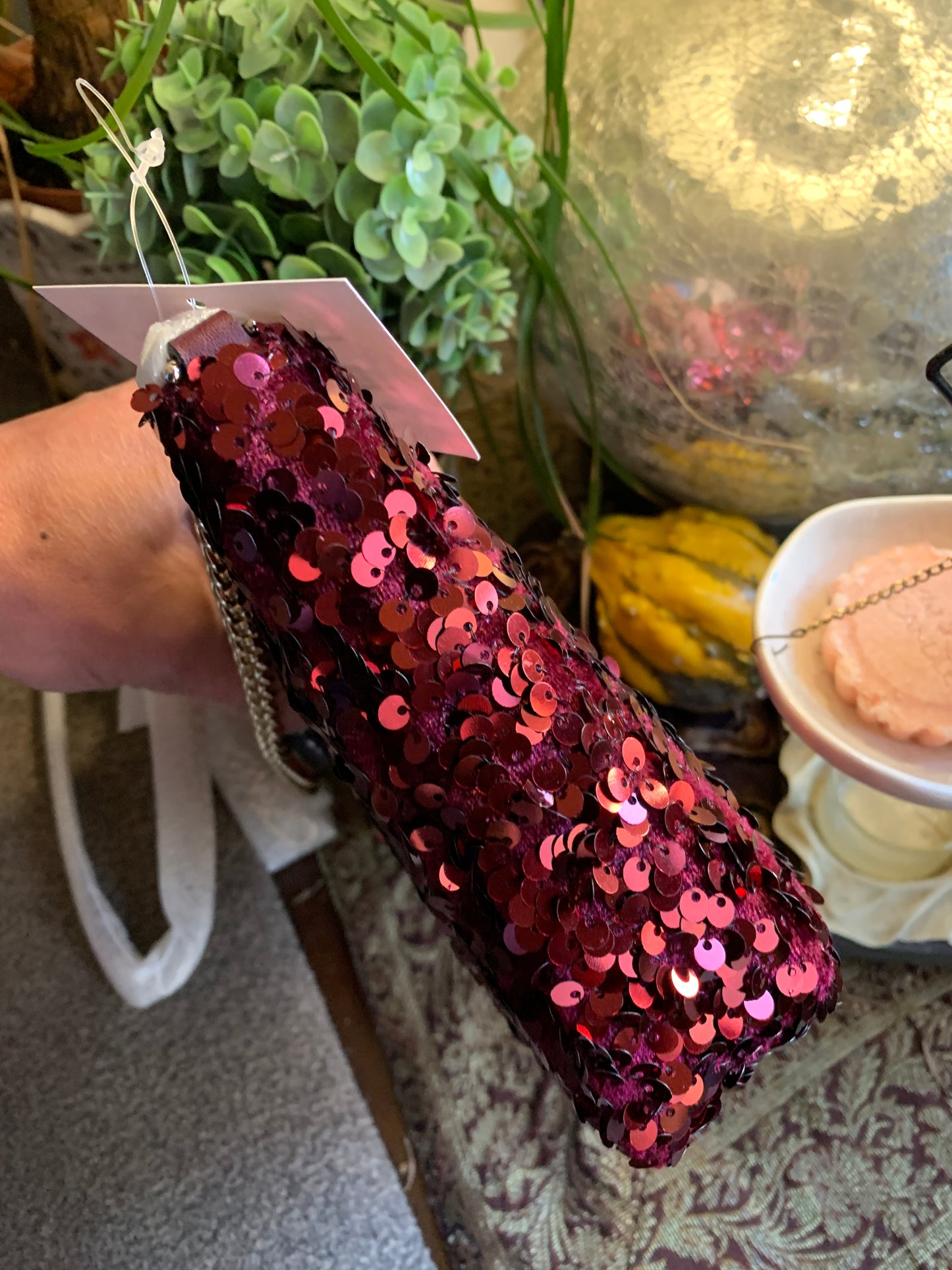 Authentic KATE SPADE Sequins top zip Clutch/shoulder/Crossbody Ruby Luxury