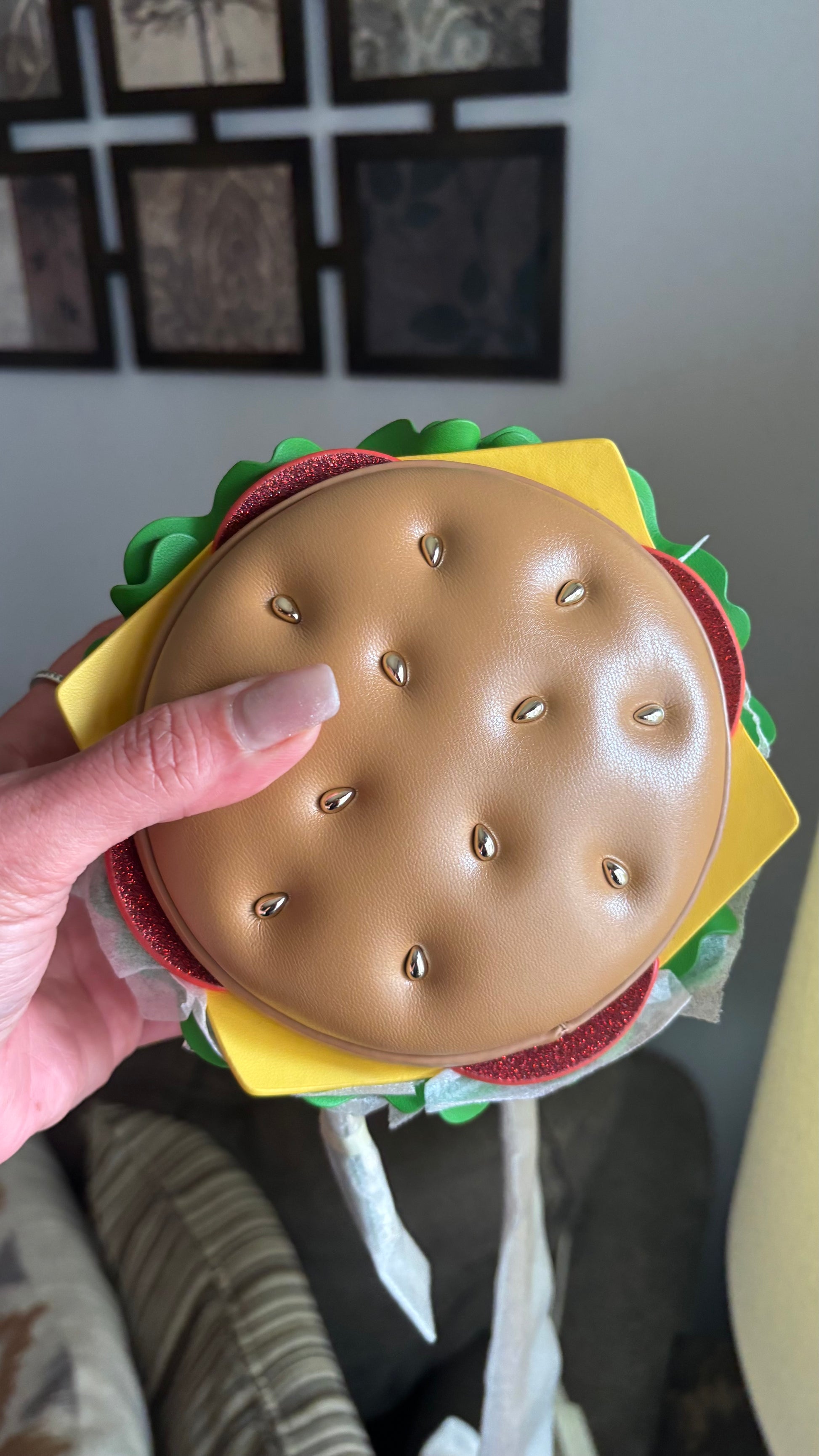 Authentic Kate spade Leather Burger zip around embellished Crossbody Ruby Luxury