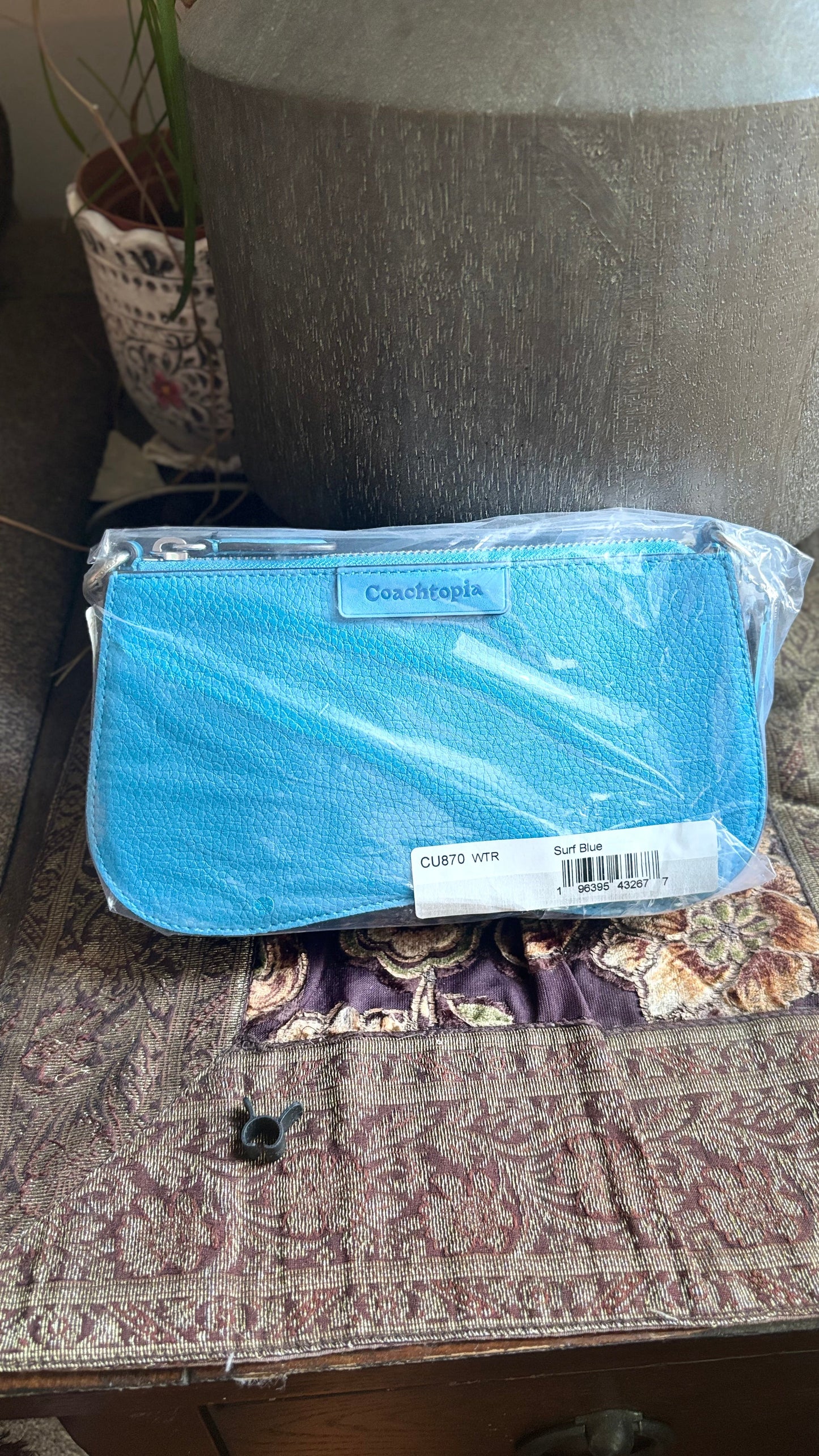 Authentic CoachTopia blue Leather zip curved Shoulder Bag Ruby Luxury
