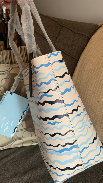 Kate Spade Reversible Sailboat Tote and Wristlet
