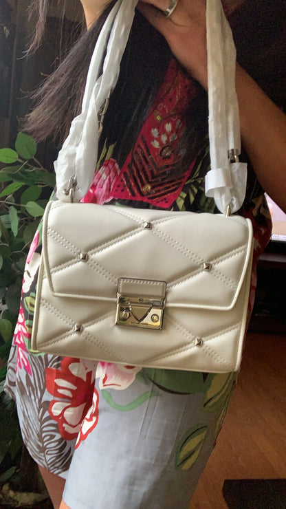 Authentic Michael KORS smooth leather studs Flap shoulder/Crossbody Ruby Luxury