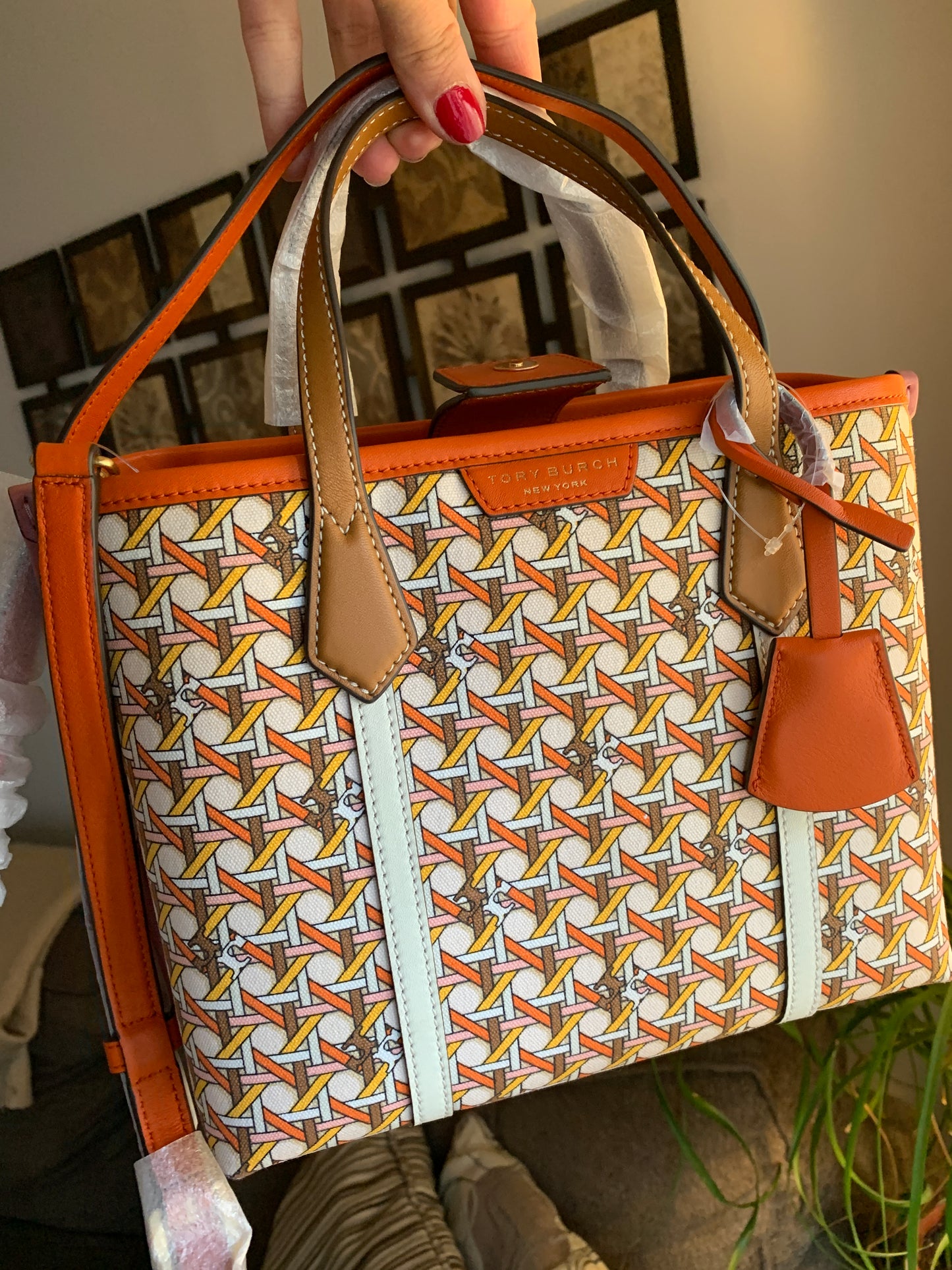 Authentic TORY BURCH LINK triple compartments satchel/Crosby Ruby Luxury