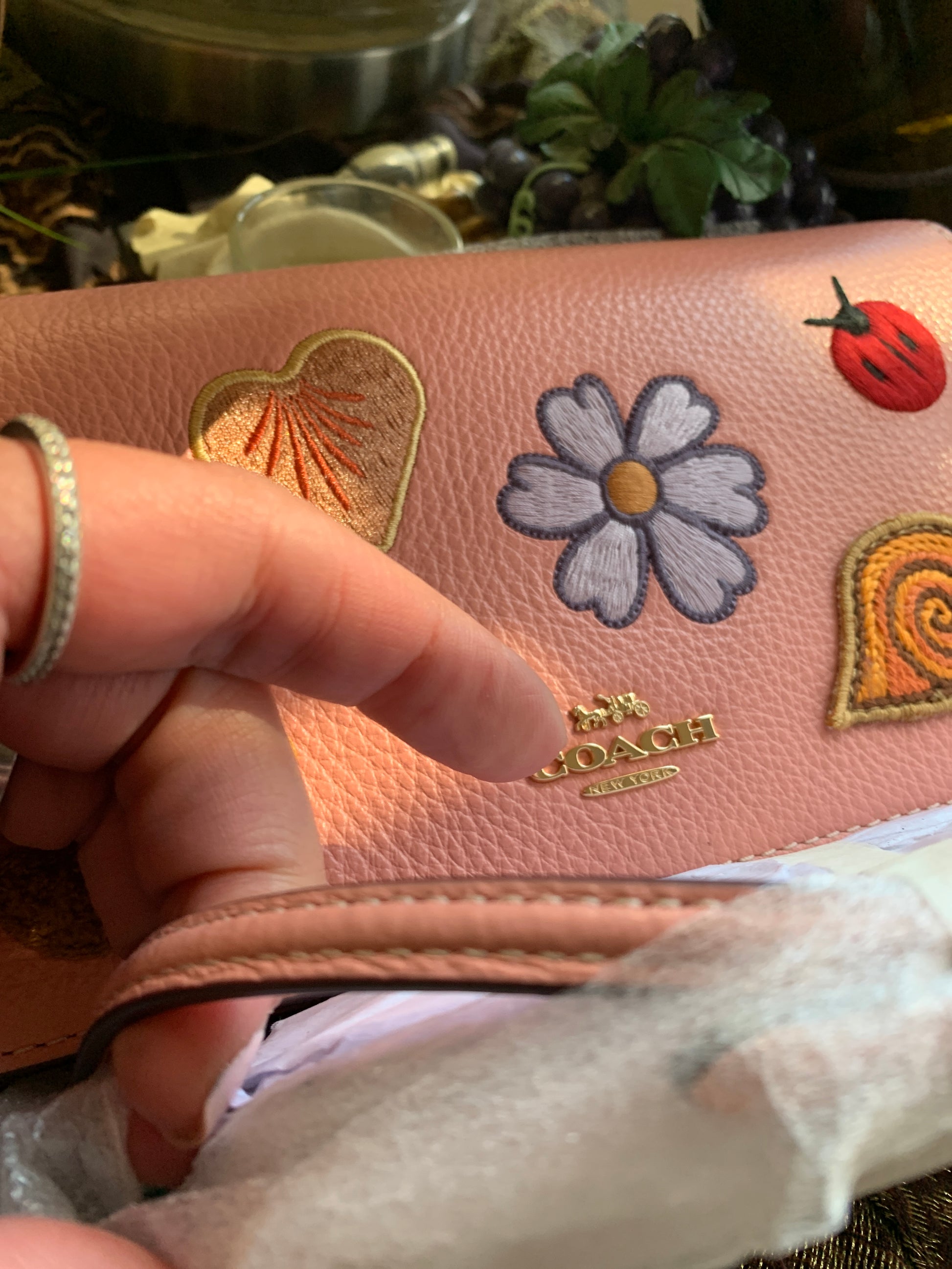 Authentic COACH 1941 pebbled Leather patches Flap snap Crosby Ruby Luxury
