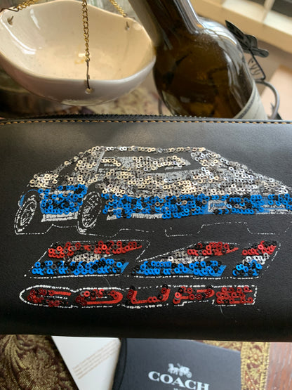 Coach 1941 Sequined Car Zip Wallet