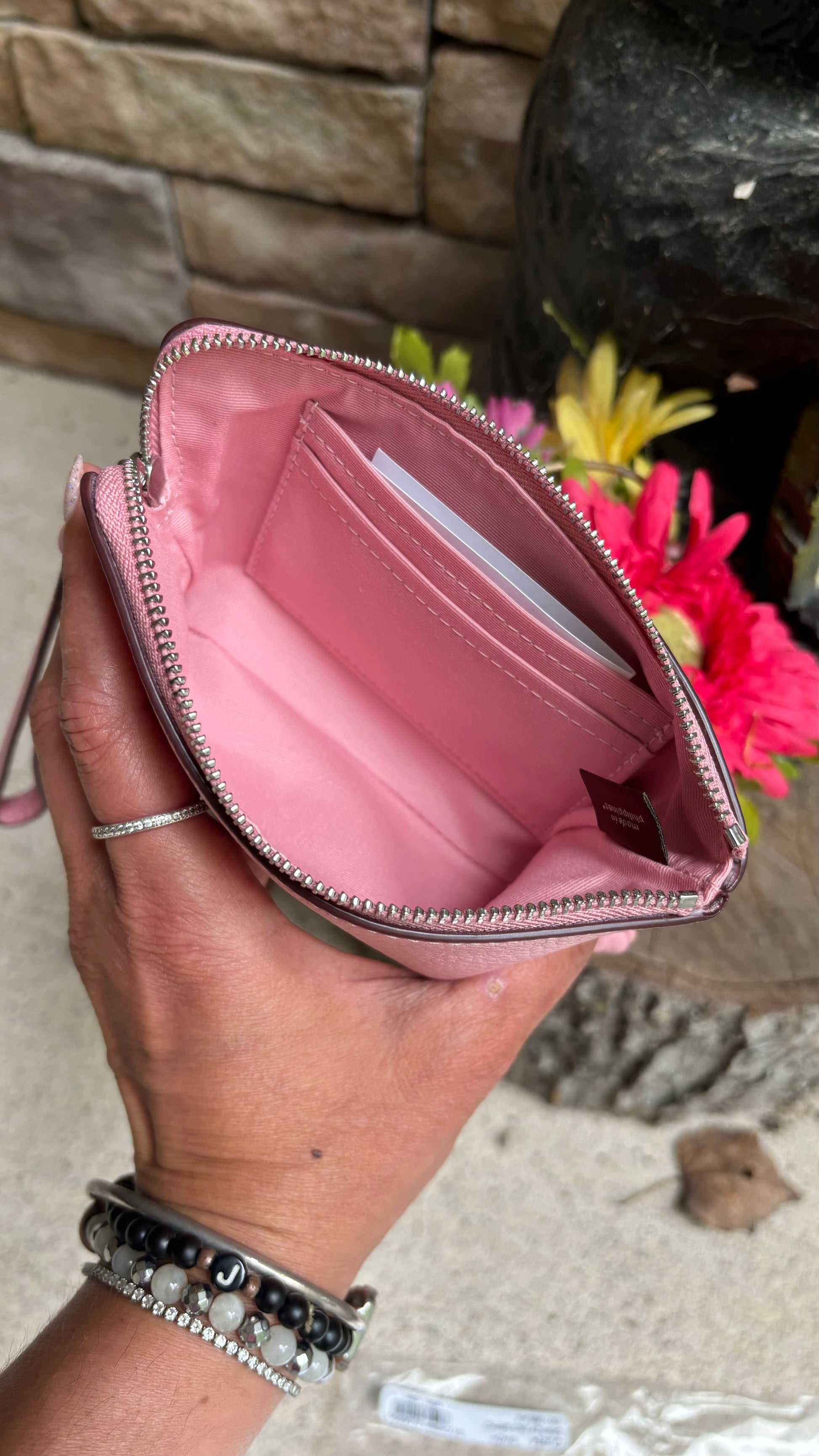 Authentic COACH pebbled leather zip top wristlet 
New with tags - Ruby Luxury