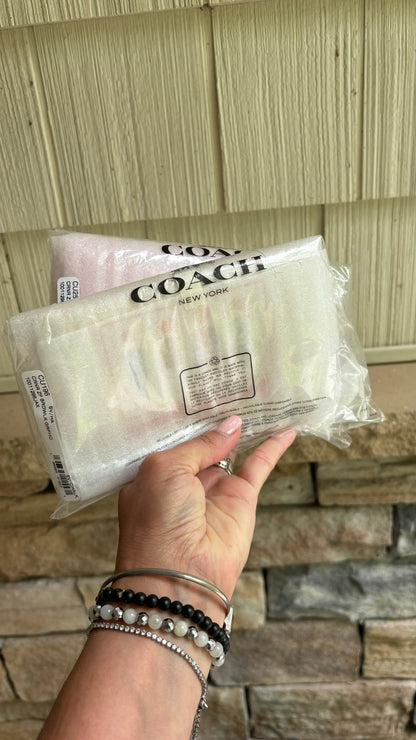 Coach Pebbled Leather Zip Wristlet
