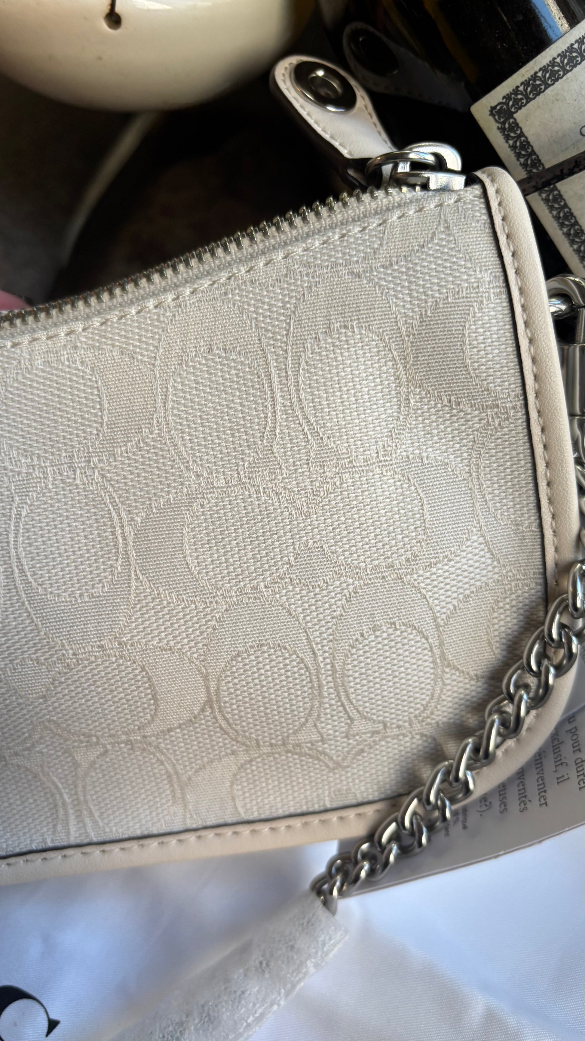 Authentic COACH 1941 signature Jacquard /Glovetanned Leather turnlock zip closure shoulder/Crosby/Clutch Ruby Luxury