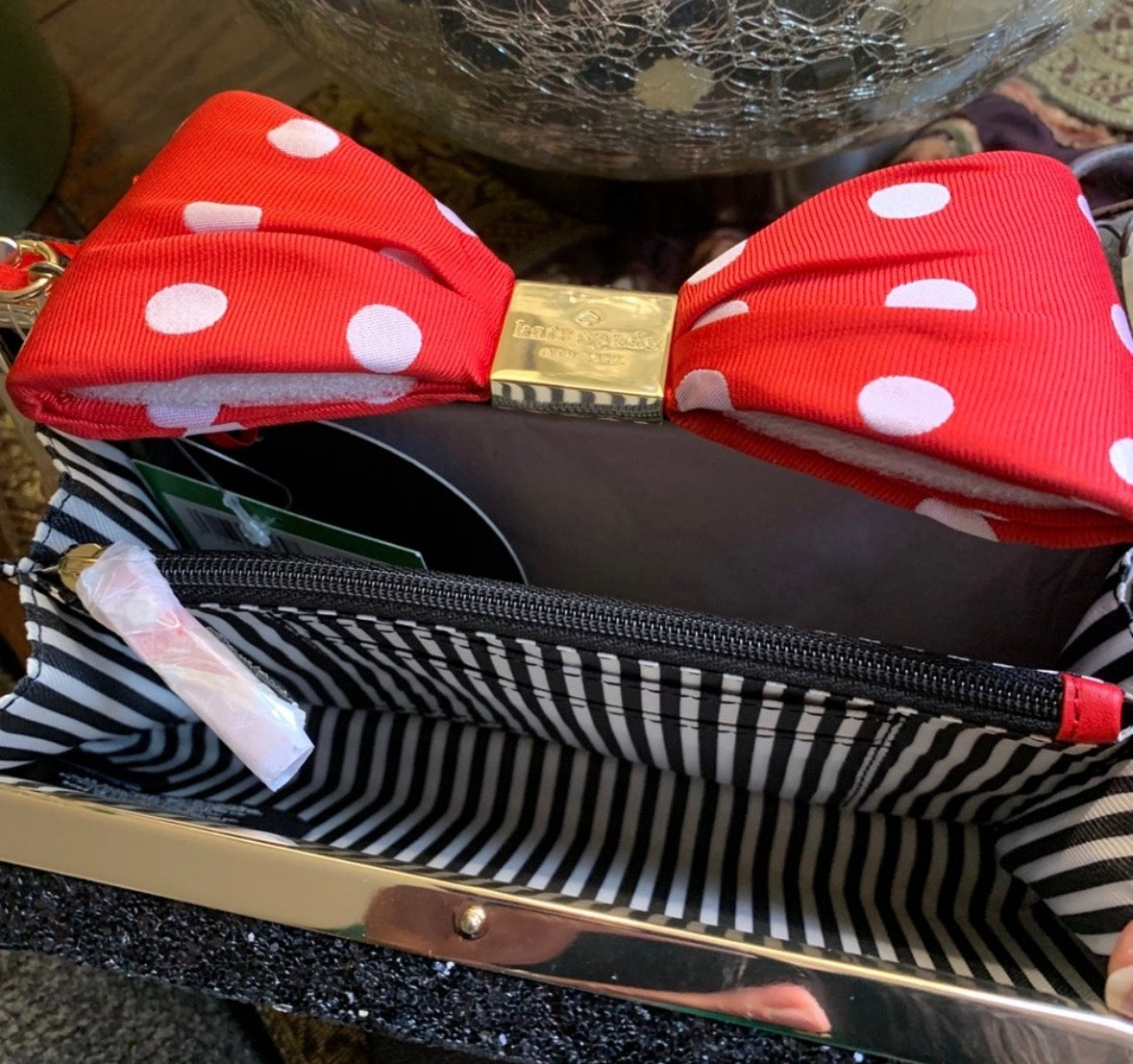 Authentic Kate Spade glitter leather Minnie L.EDITION BOX CLutch or Crosby Ruby Luxury