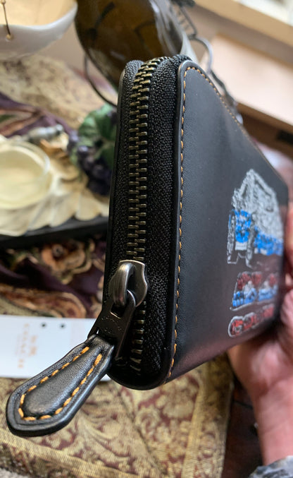 Coach 1941 Sequined Car Zip Wallet