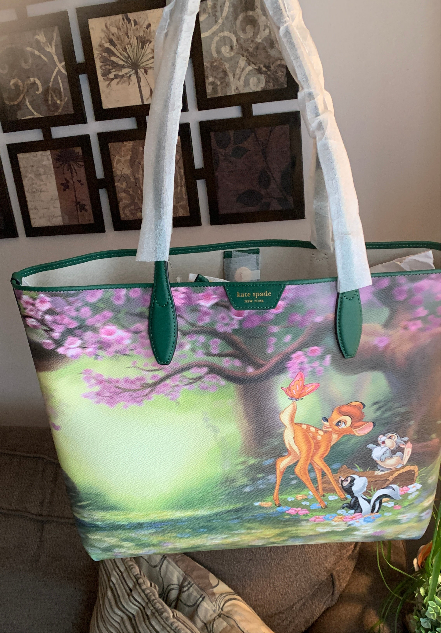 Authentic KATE SPADE Coated leather/smooth leather BAMBI tote/wristlet Ruby Luxury