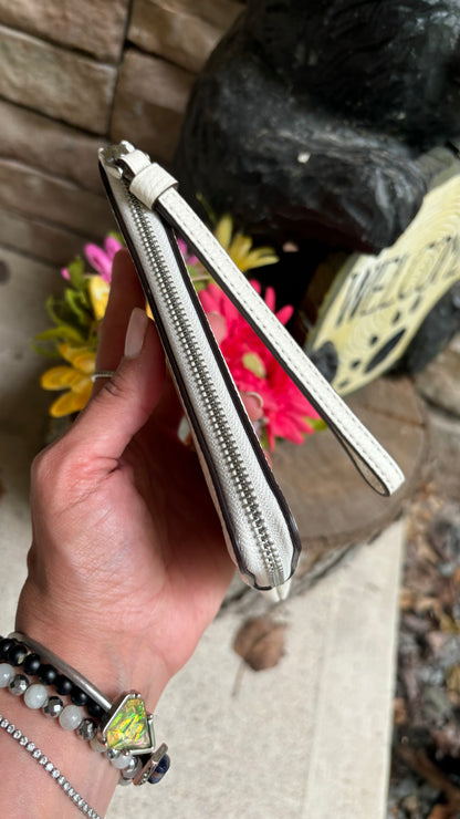 Coach Pebbled Leather Zip Wristlet