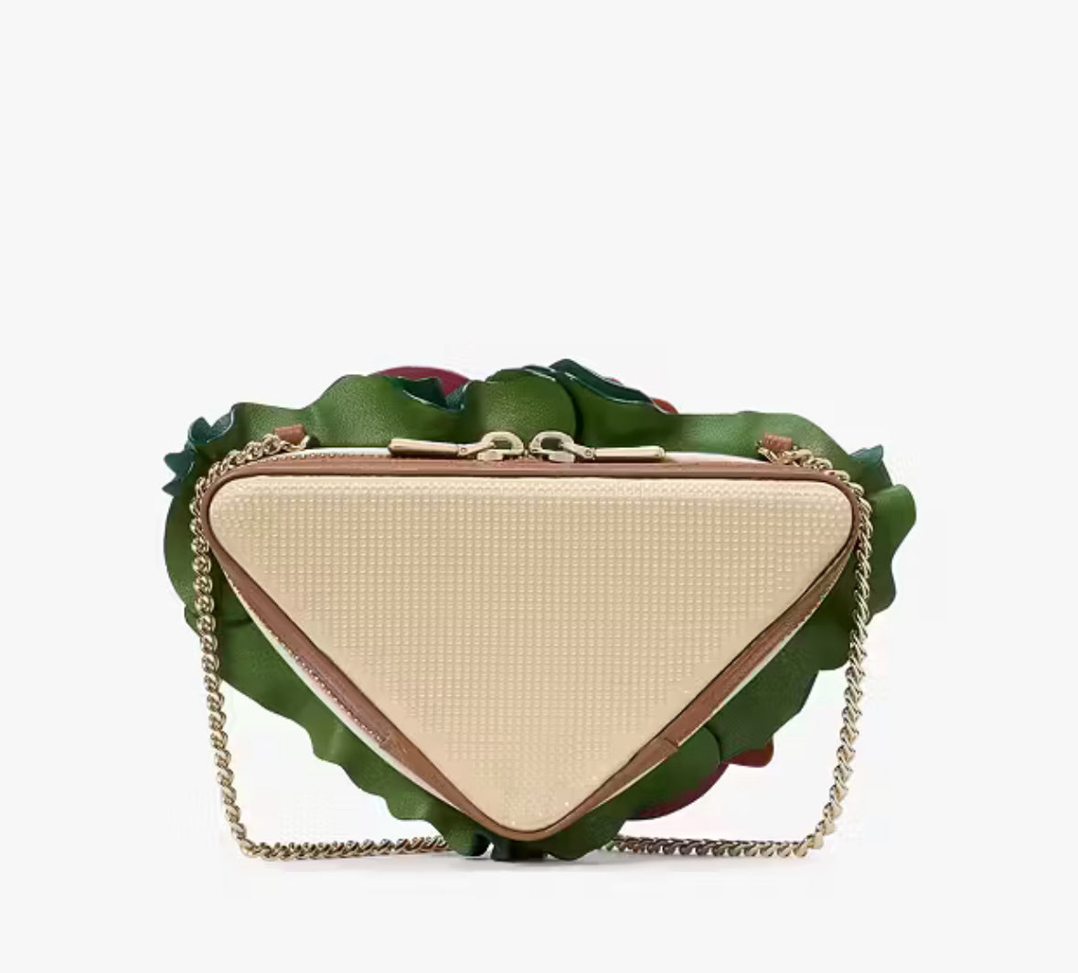 Authentic Kate Spade Sandwich embellished Leather/crystal satin zip Crossbody Ruby Luxury