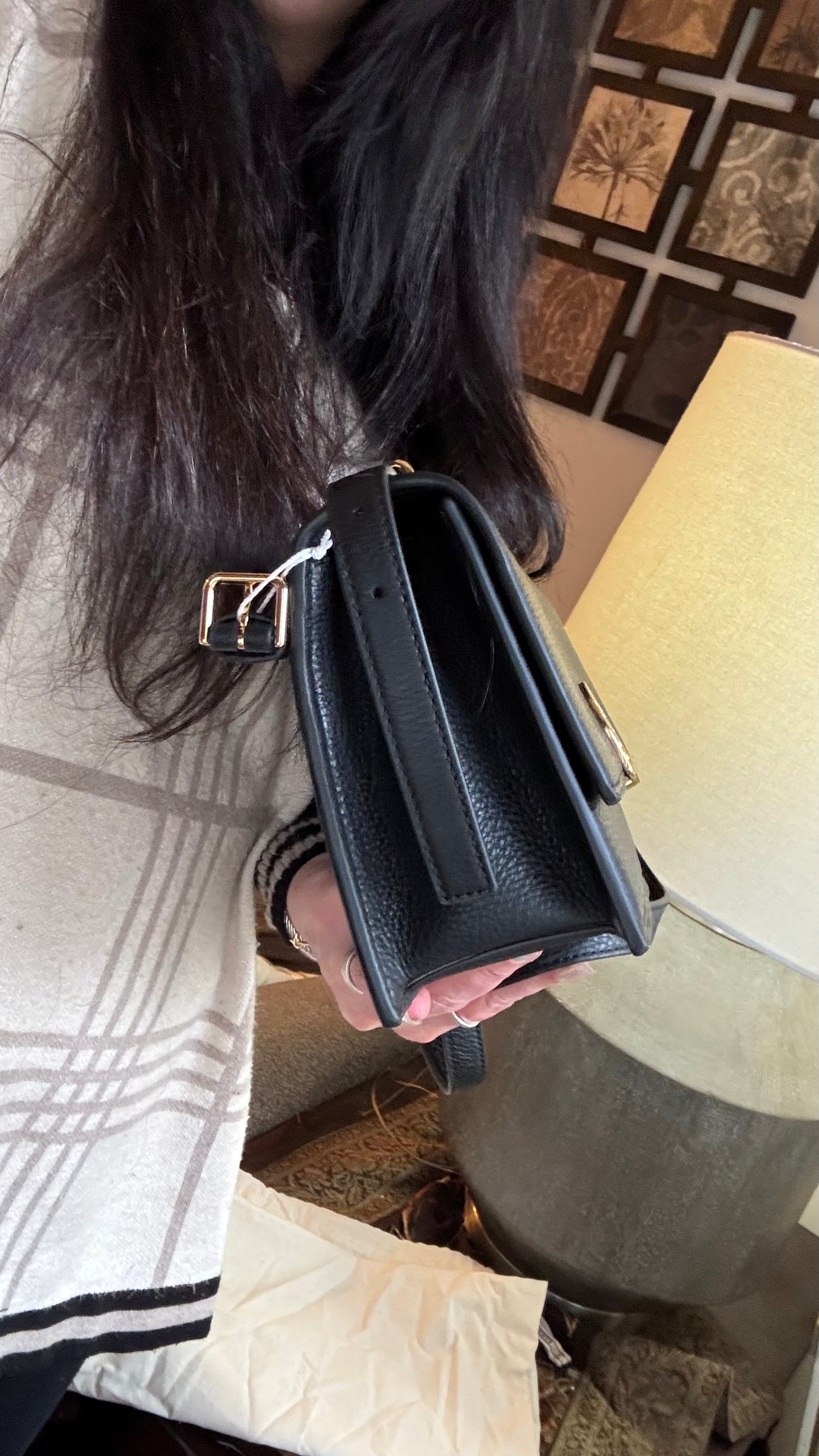 Authentic TORY BURCH Leather Double T magnetic flap shoulder/Crosby convertible Ruby Luxury