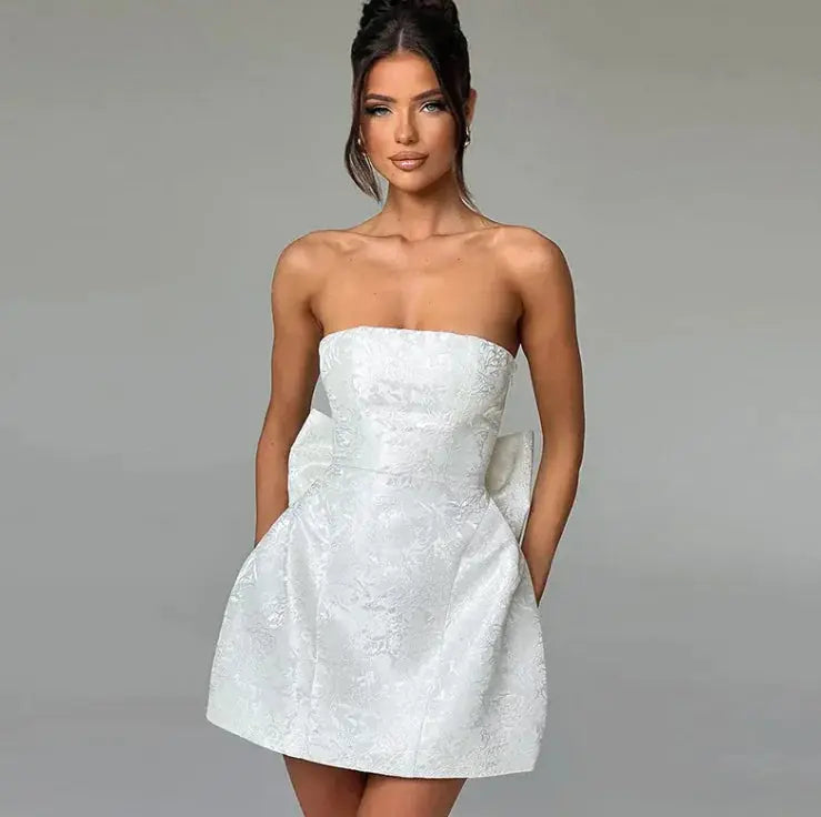 Tube Top Bow Dress My Store