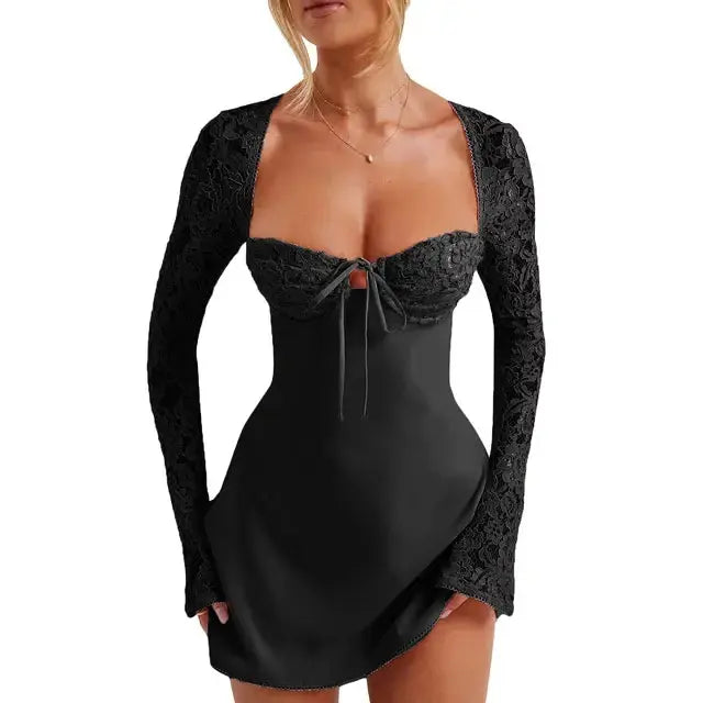 Luxury Pink Lace Party Dress for Women - Ruby Luxury - Ruby Luxury