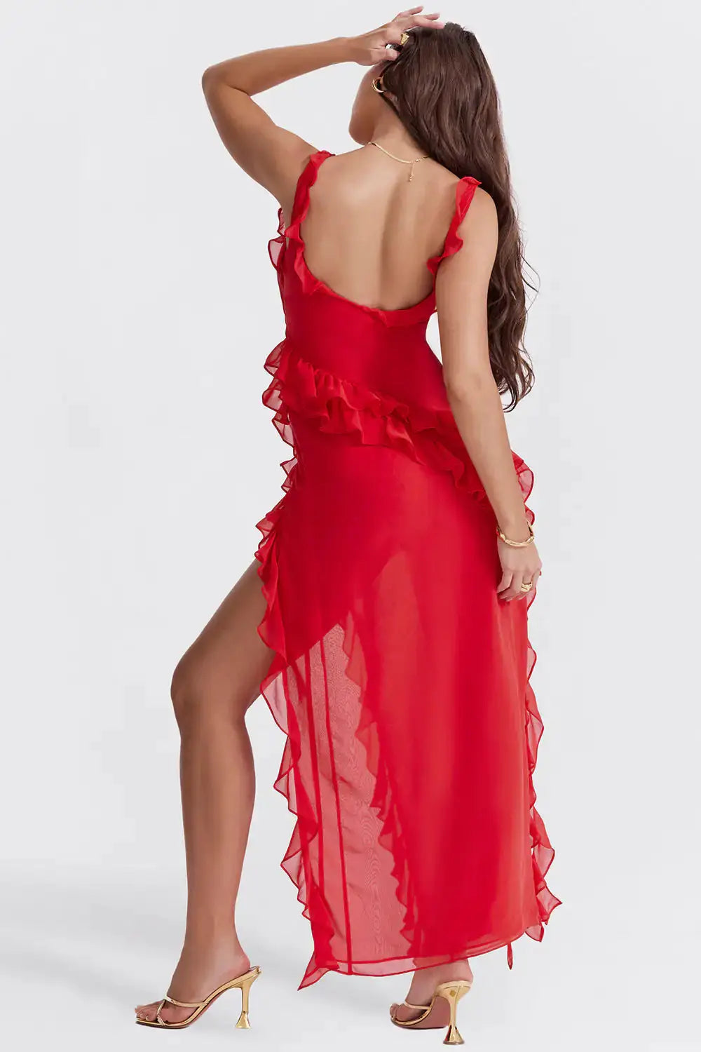 Osveci Ruffle Dress Ruby Luxury