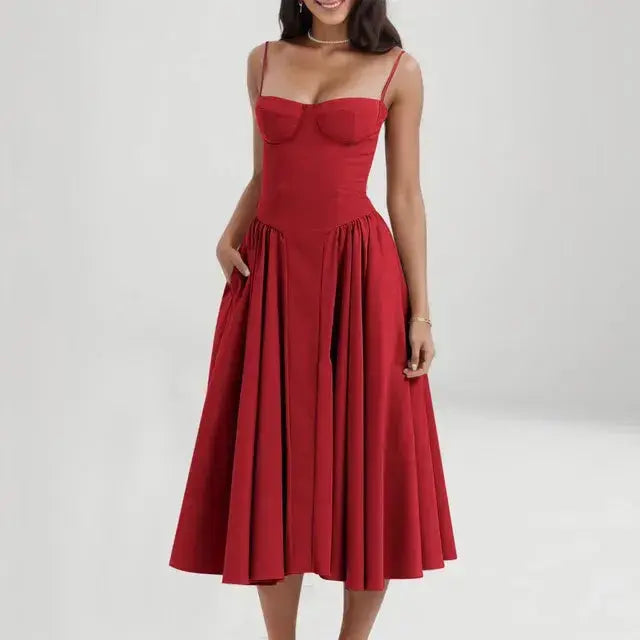 Women Sleeveless Dress Ruby Luxury