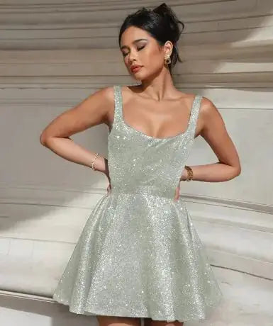 Mini Dress Silver My Store