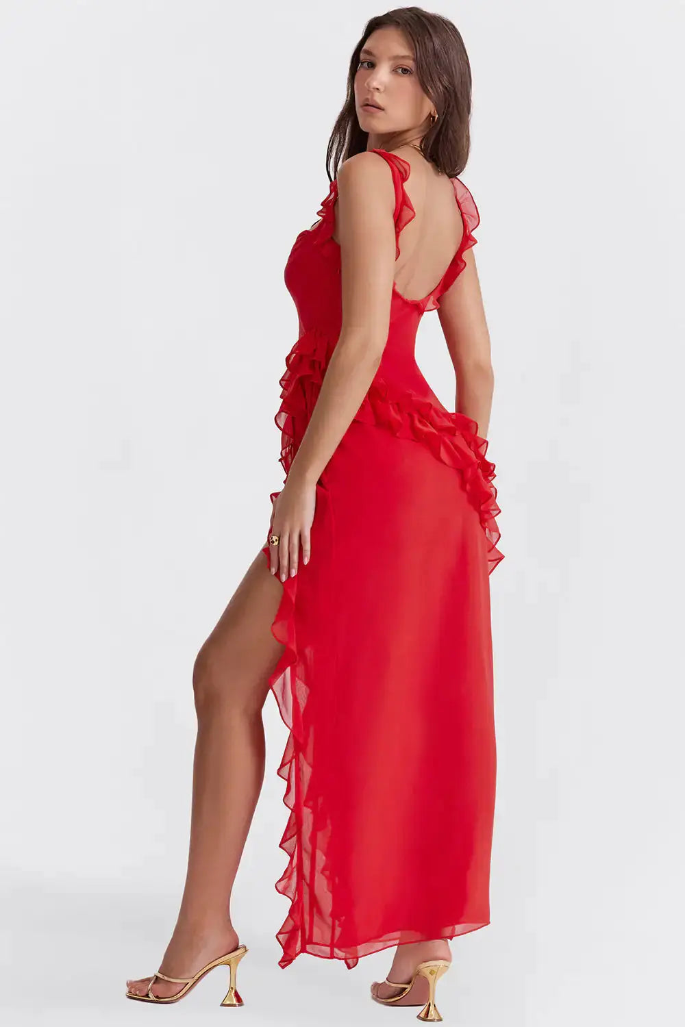 Osveci Ruffle Dress Ruby Luxury