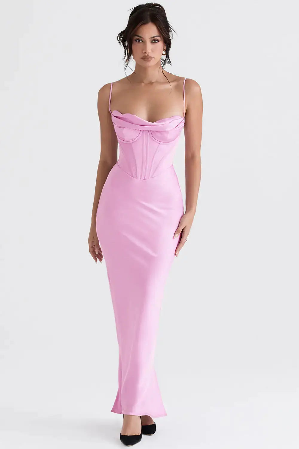 Summer Satin Maxi Bodycon Dress - Ruby Luxury
