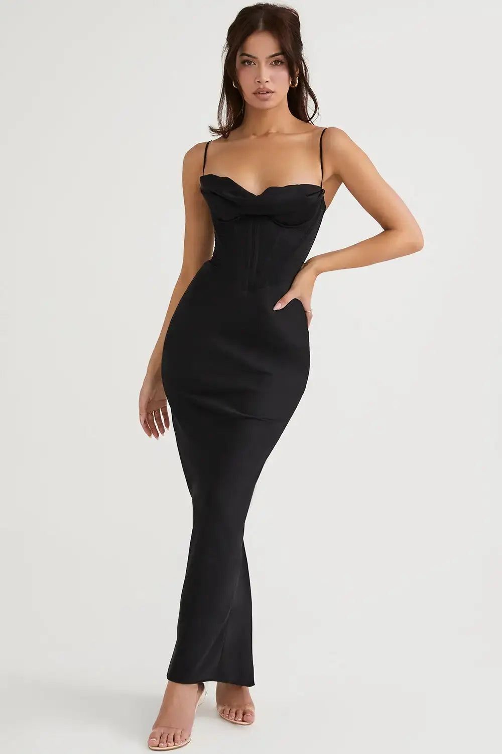 Summer Satin Maxi Bodycon Dress - Ruby Luxury