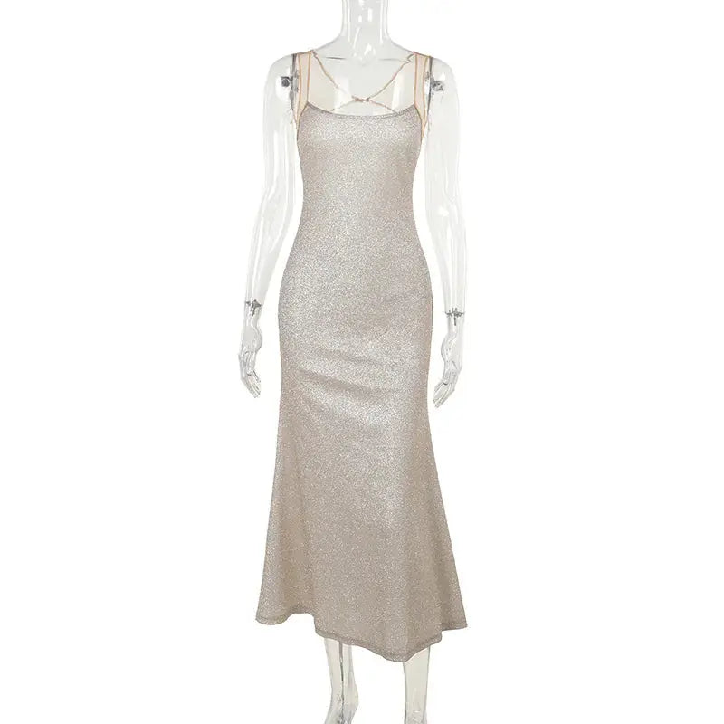 Shiny Temperament Camisole Dress Women - Ruby Luxury