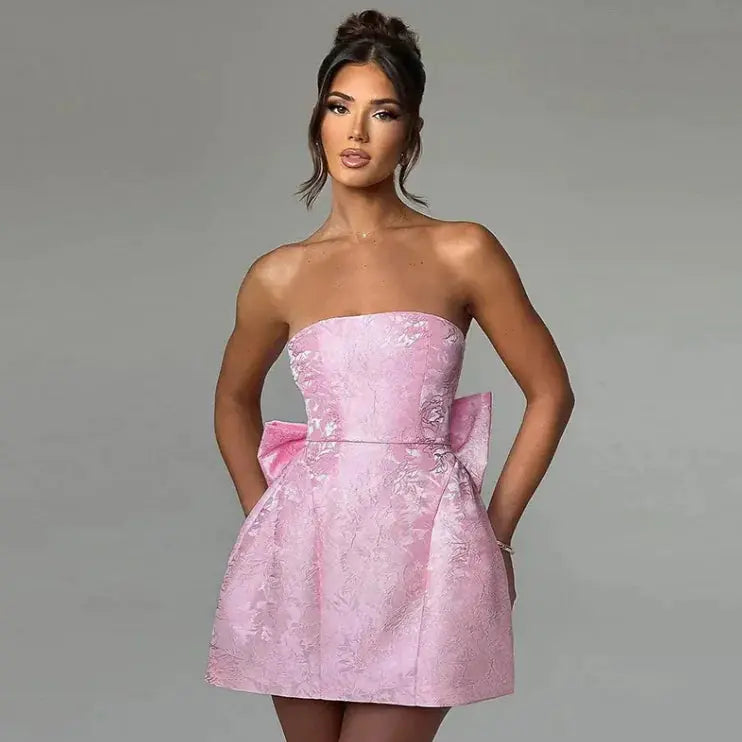 Tube Top Bow Dress My Store