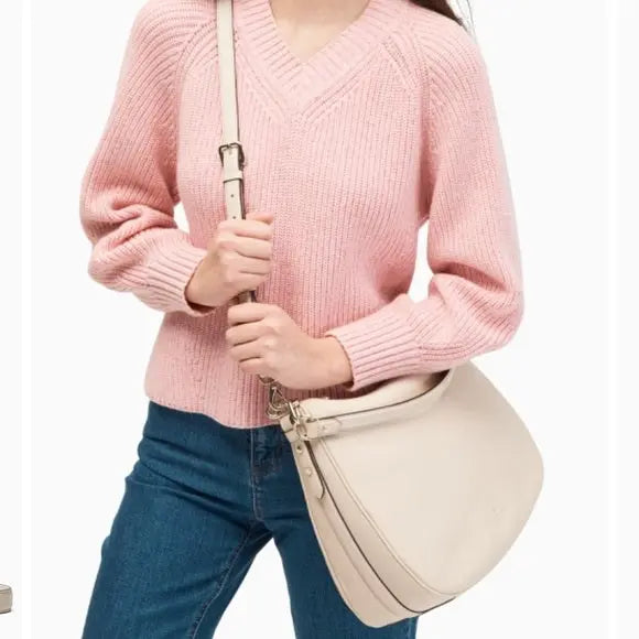 Authentic Kate Spade soft pebbled leather zip top shoulder bag Ruby Luxury