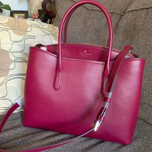 Authentic Kate spade Leather OPEN/zip SATCHEL/CROSBY Ruby Luxury