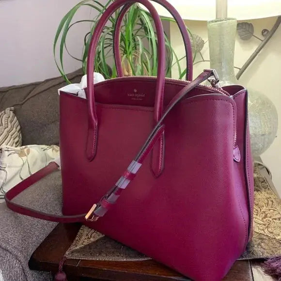 Authentic Kate spade Leather OPEN/zip SATCHEL/CROSBY Ruby Luxury
