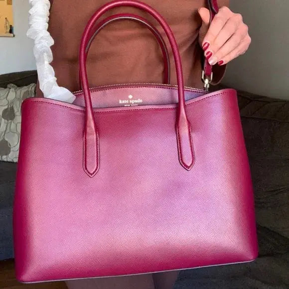 Authentic Kate spade Leather OPEN/zip SATCHEL/CROSBY Ruby Luxury