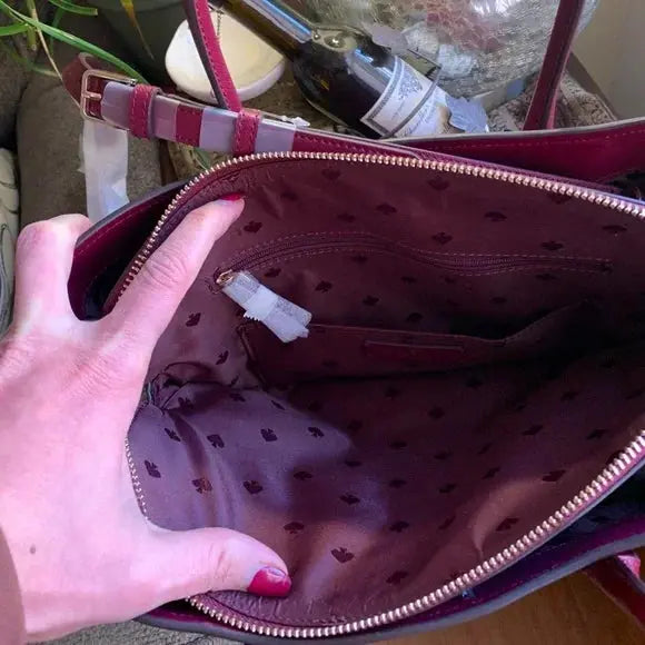 Authentic Kate spade Leather OPEN/zip SATCHEL/CROSBY Ruby Luxury
