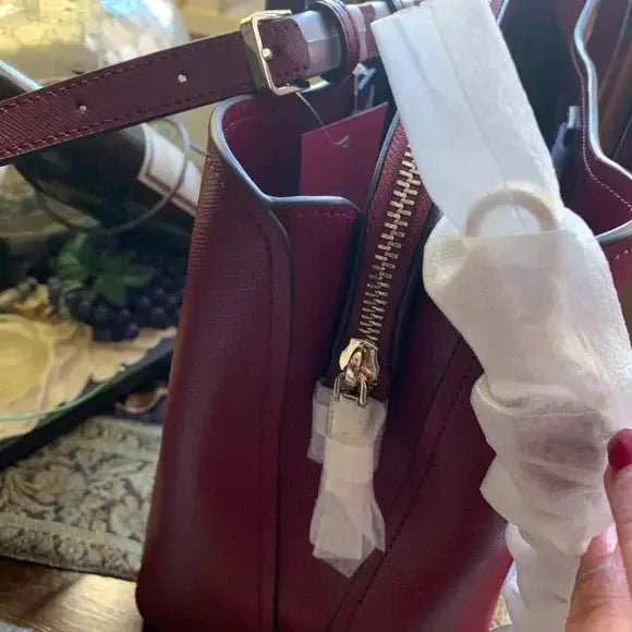 Authentic Kate spade Leather OPEN/zip SATCHEL/CROSBY Ruby Luxury