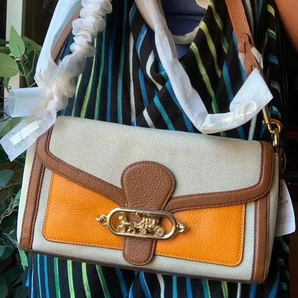 Authentic COACH 1941 Leather/Canvas magnetic flap shoulder/satchel/Crossbody Ruby Luxury