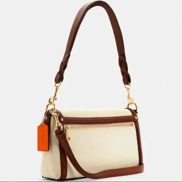 Authentic COACH 1941 Leather/Canvas magnetic flap shoulder/satchel/Crossbody Ruby Luxury