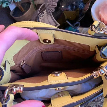 Coach Pebbled Leather Turnlock Satchel