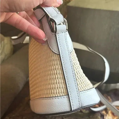 Kate Spade Straw and Leather Dome Crossbody