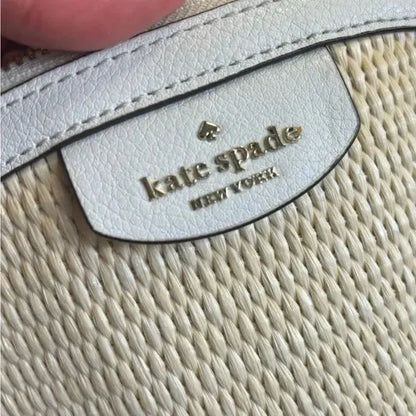 Kate Spade Straw and Leather Dome Crossbody