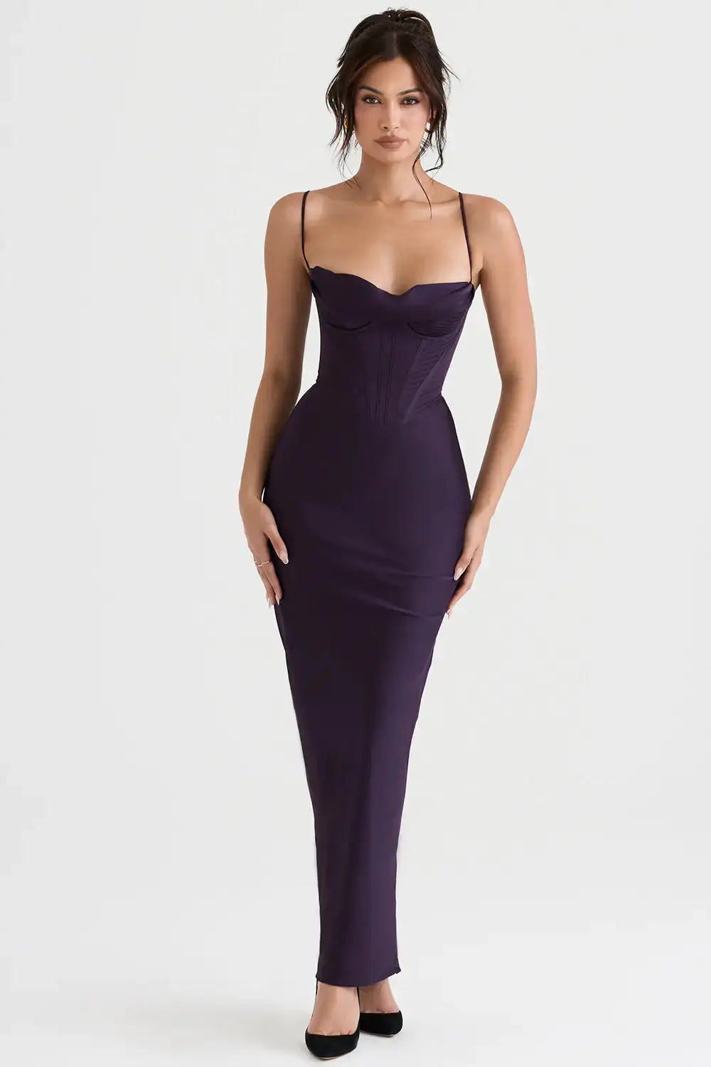 Summer Satin Maxi Bodycon Dress - Ruby Luxury
