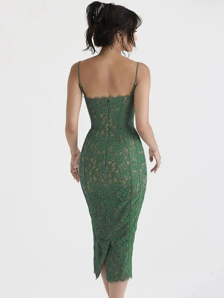 Elegant Backless Midi Dress My Store