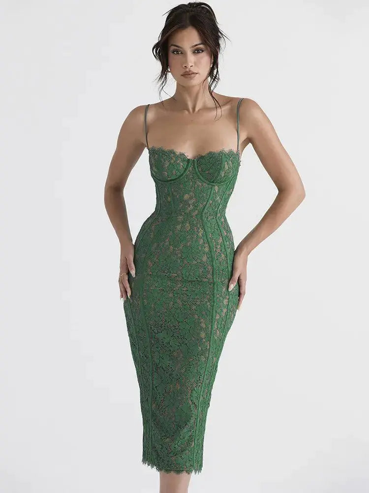 Elegant Backless Midi Dress My Store